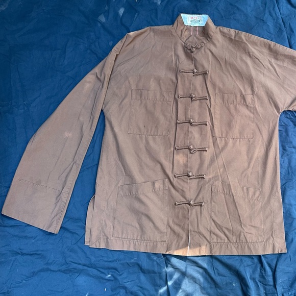 HERO Unisex Vintage Traditional Chinese Top Brown One Size - Picture 1 of 16